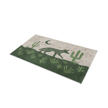 Desert Coyote Forest & Moss Green in 21" x 34" Size