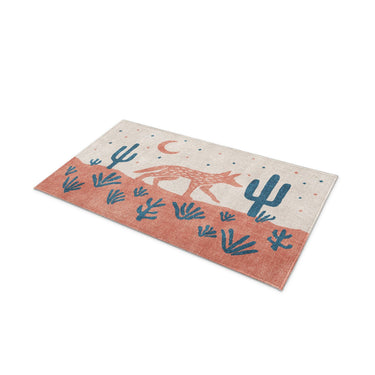 Desert Coyote Denim Blue & Terracotta in 21" x 34" Size