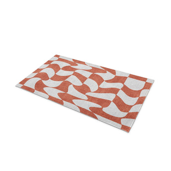Twyla Checkered Coral in 21" x 34" Size