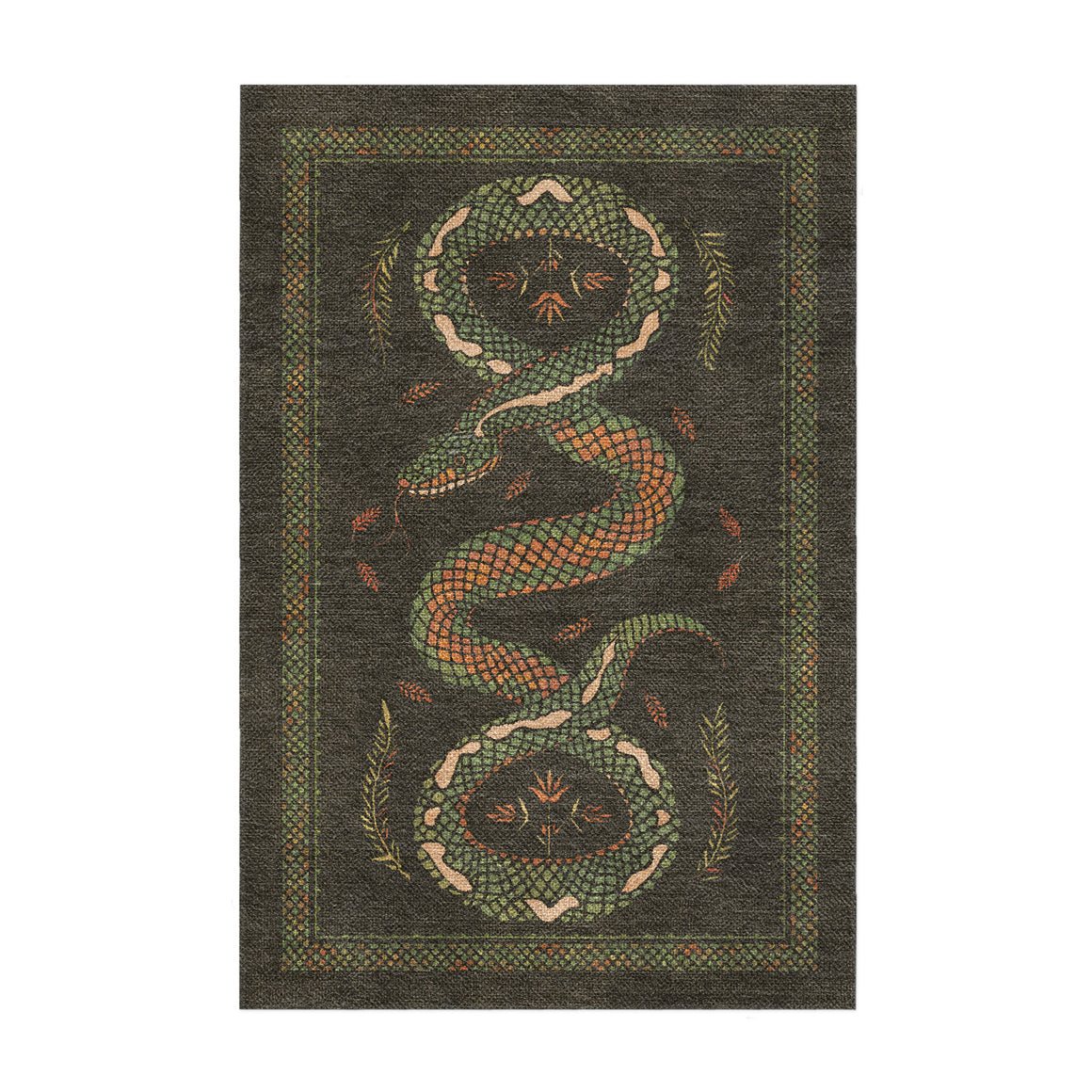 Mug Rugs Snake Pattern Snake In The Woods Area Rug – Undrfoot Rugs