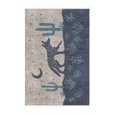 Desert Coyote Midnight & Dusty Blue in 2' x 3' Size