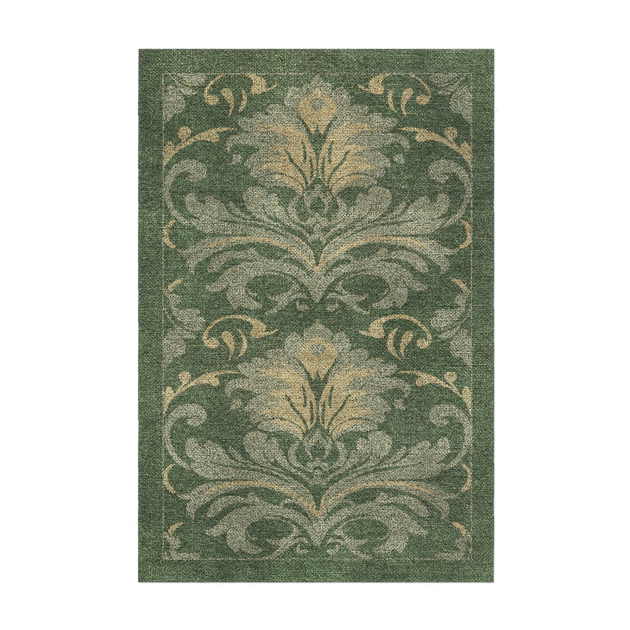 Deep Color Rug Agnes Damask Deep Olive Green Area Rug – Undrfoot Rugs