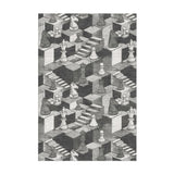 Harmon Surreal Chess Black & Grey in 2' x 3' Size