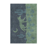 Desert Coyote Midnight Blue & Sage Green in 2' x 3' Size