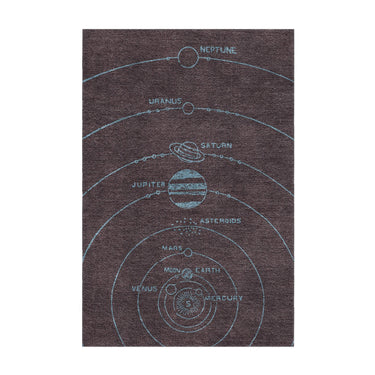 Solar System Burgandy & Powder Blue in 2' x 3' Size