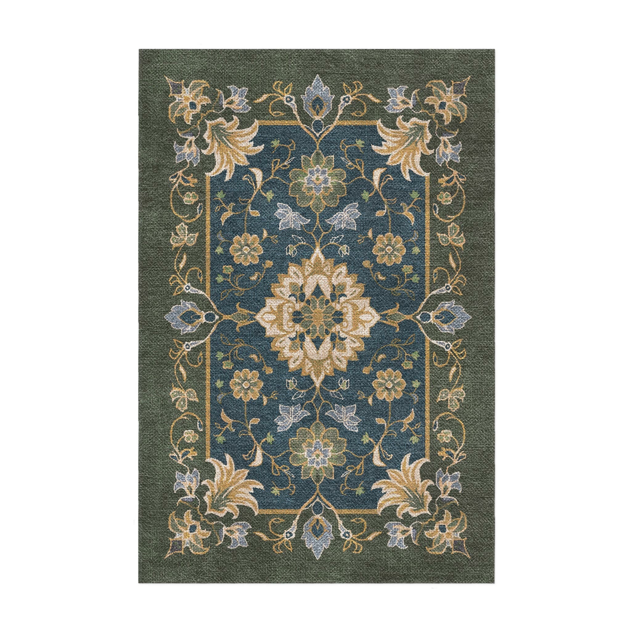 Green Navy Multi Rug Miriam Navy & Olive Green Area Rug – Undrfoot Rugs