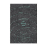 Solar System Dark Charcoal & Teal in 2' x 3' Size