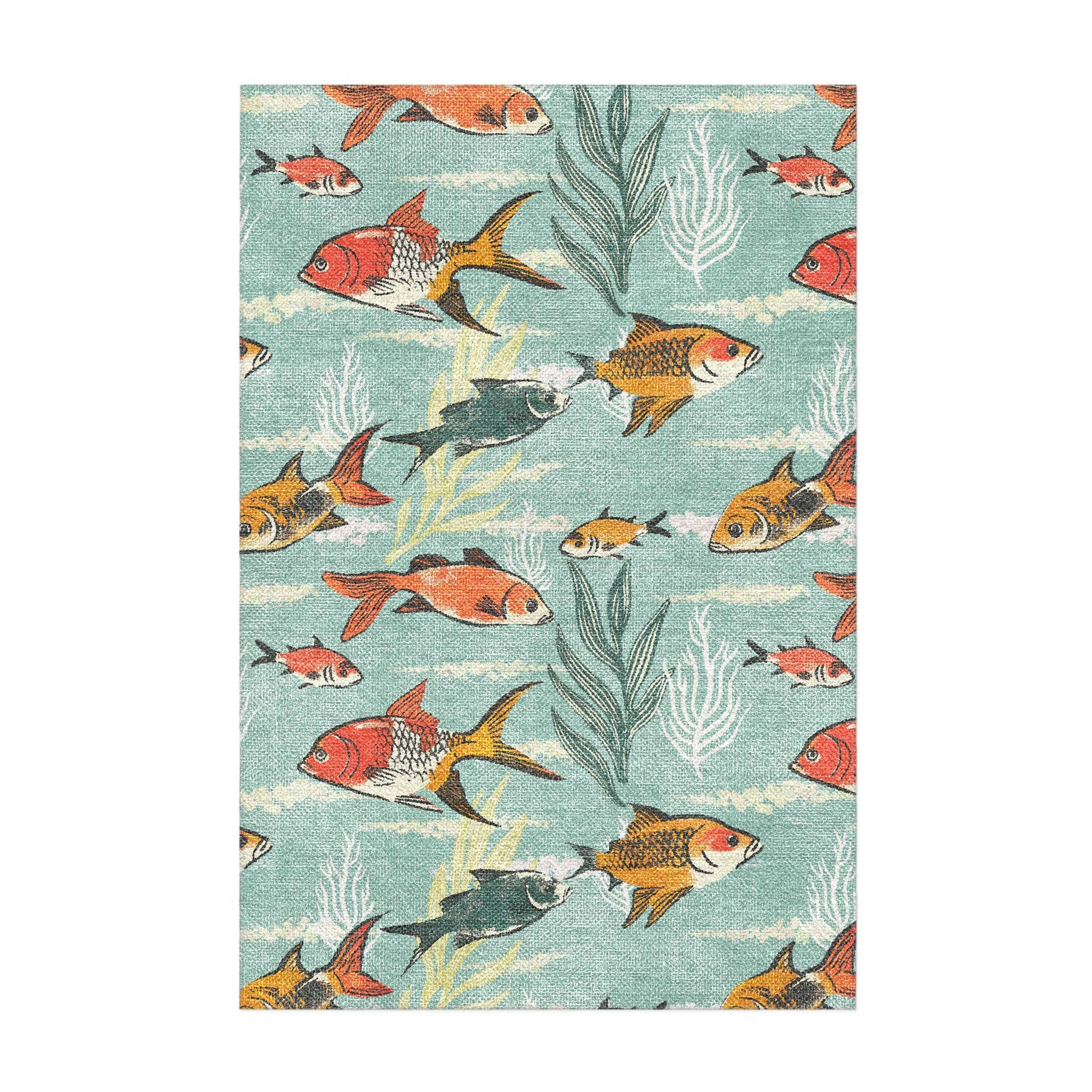 Throw Rug Fish Fish Tank Area Rug – Undrfoot Rugs