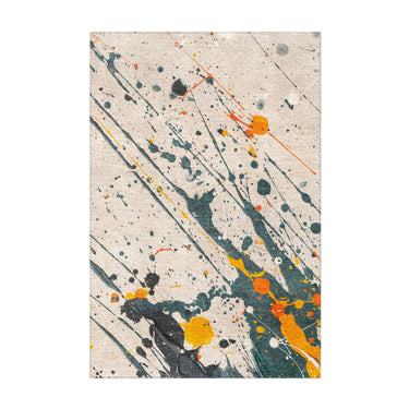 Jason Dark Teal & Orange Splatter in 3x2ft Size