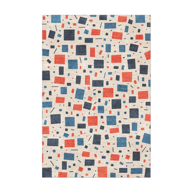 Geometric Confetti Blue & Red in 2' x 3' Size