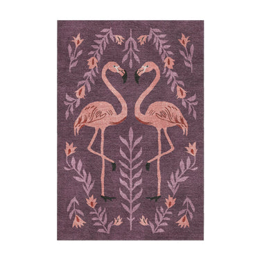 Flamingo Friends Purple in 2' x 3' Size