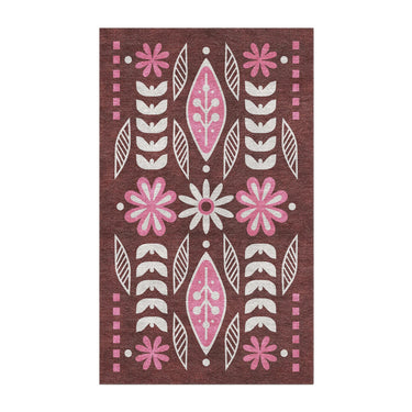 Topanga Burgundy & Pink in 3' x 5' Size