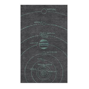 Solar System Dark Charcoal & Teal in 3' x 5' Size