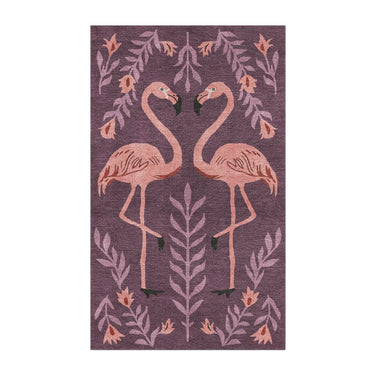 Flamingo Friends Purple in 3' x 5' Size