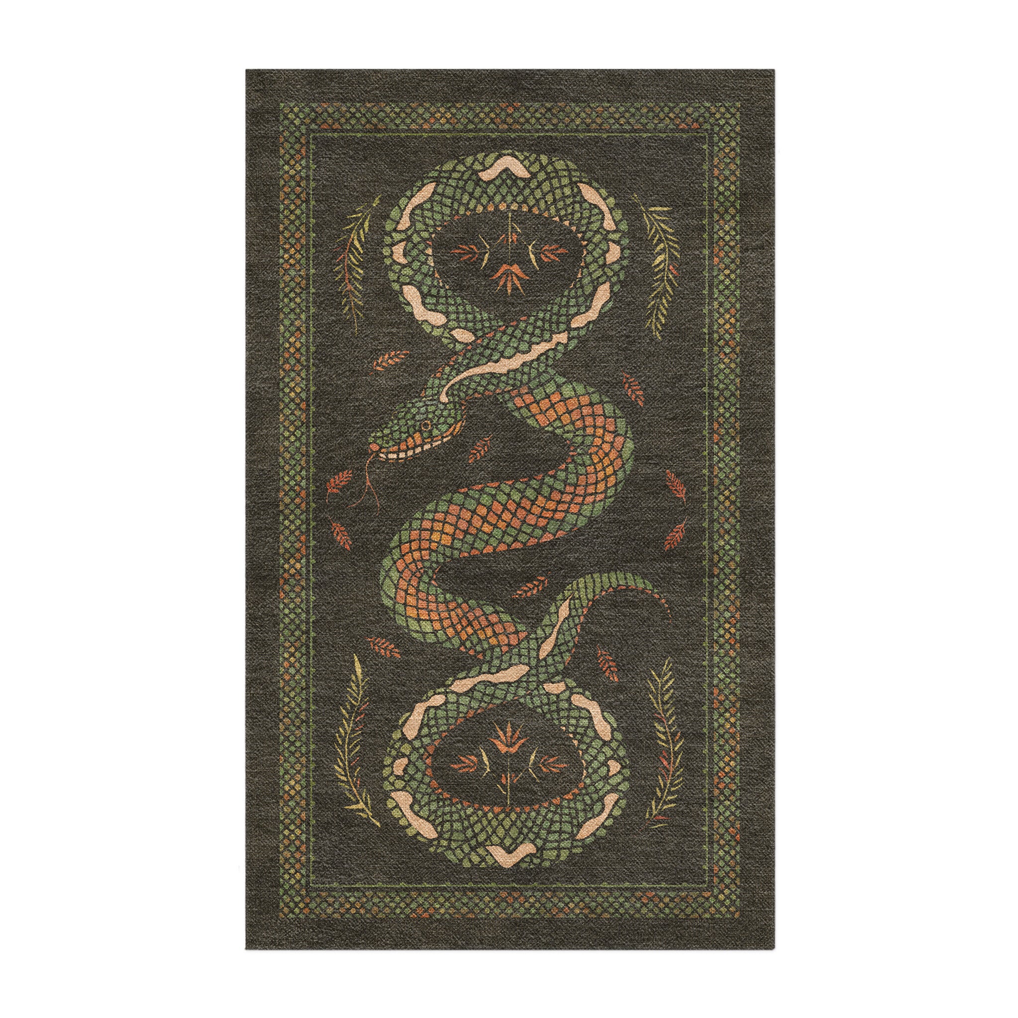Mug Rugs Snake Pattern Snake In The Woods Area Rug – Undrfoot Rugs