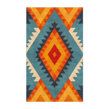 Zareen Blue & Orange in 5x3ft Size