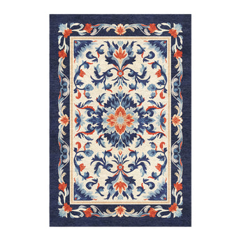 Wilhelmina Navy & Red in 6x4ft Size