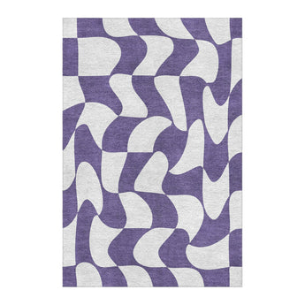 Twyla Checkered Periwinkle in 4' x 6' Size