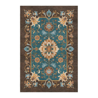 Miriam Dark Teal & Brown in 4' x 6' Size