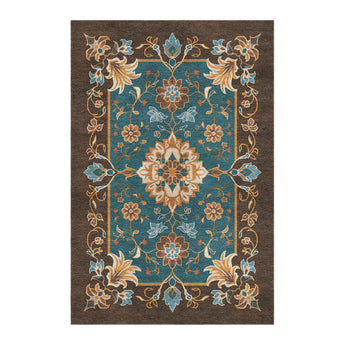 Miriam Dark Teal & Brown in 4' x 6' Size