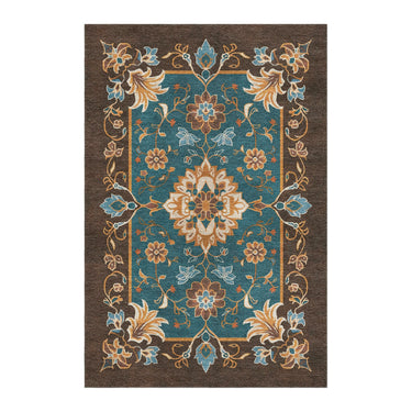 Miriam Dark Teal & Brown in 4' x 6' Size