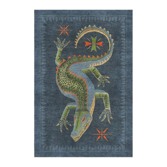 Hungry Aligator Navy in 4' x 6' Size