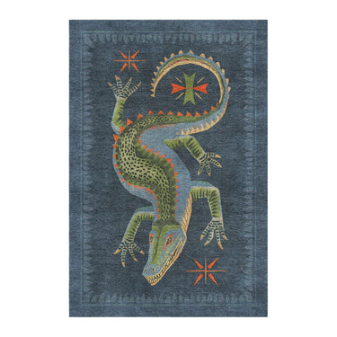 Hungry Aligator Navy in 4' x 6' Size