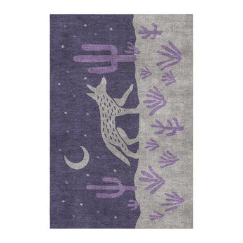 Desert Coyote Eggplant & Dusty Purple in 4' x 6' Size