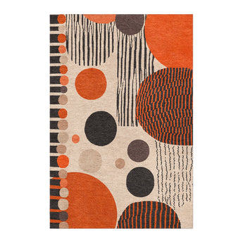 Charl Orange & Taupe in 4' x 6' Size