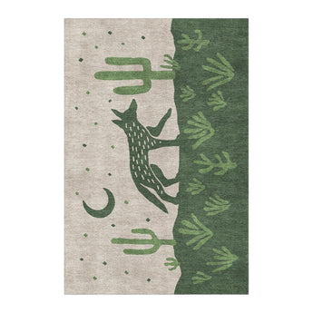Desert Coyote Forest & Moss Green in 4' x 6' Size