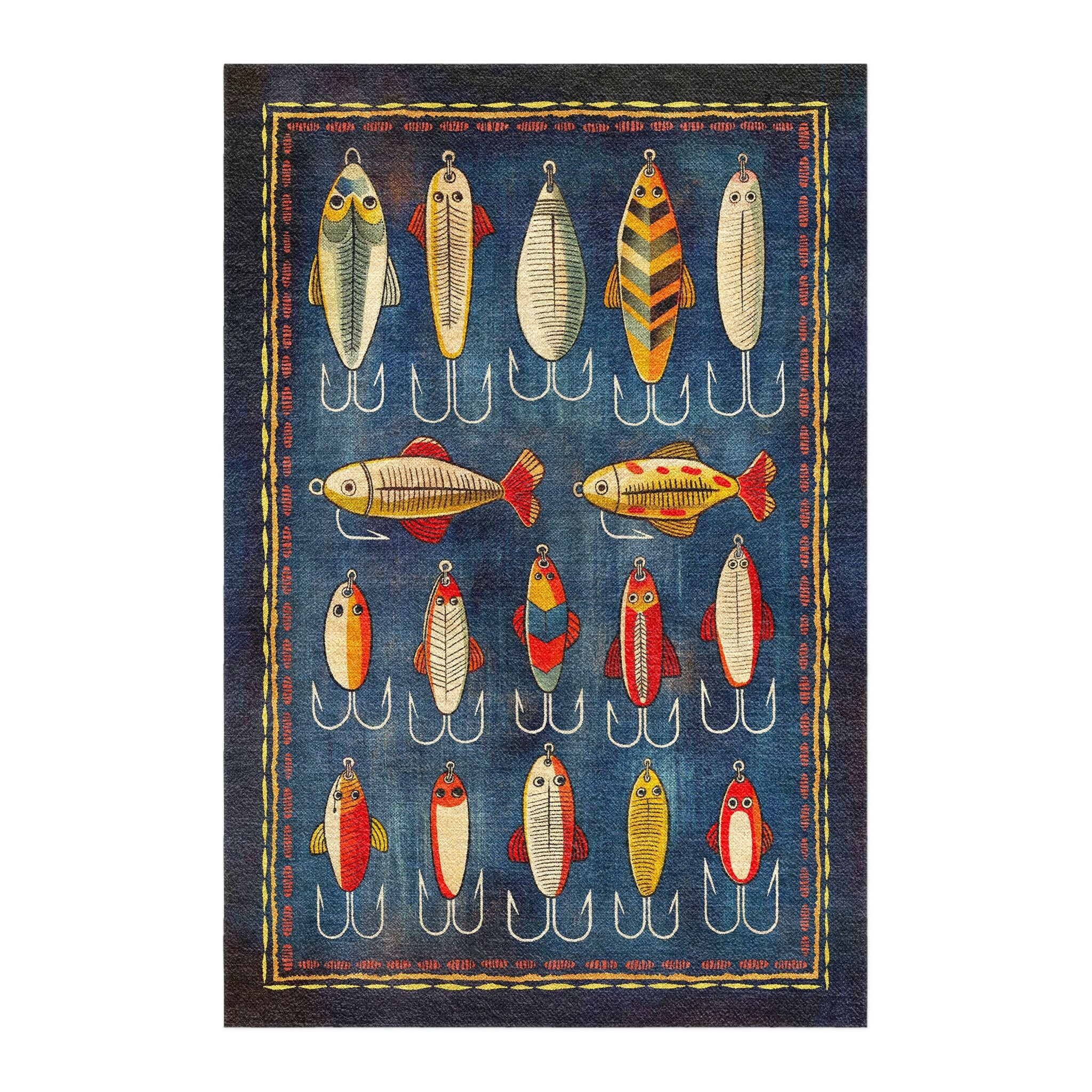 Fish Identification Rug Fishing Lures Area Rug – Undrfoot Rugs