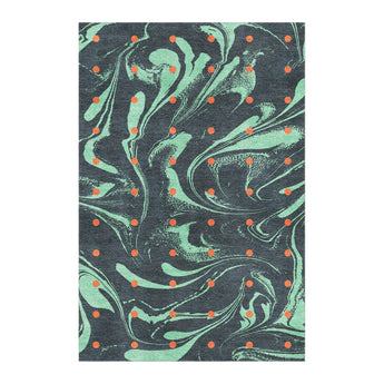 Acid Burn Teal & Orange in 4' x 6' Size