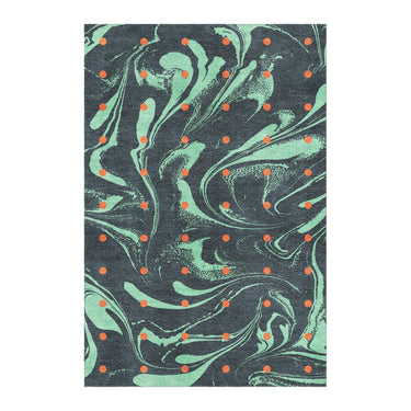 Acid Burn Teal & Orange in 4' x 6' Size