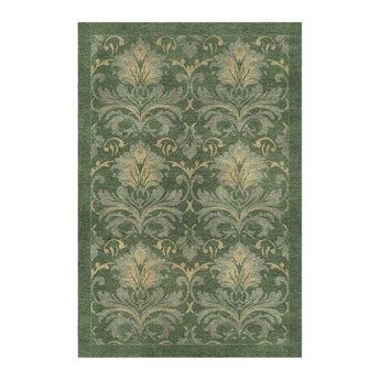 Agnes Damask Deep Olive Green in 4' x 6' Size