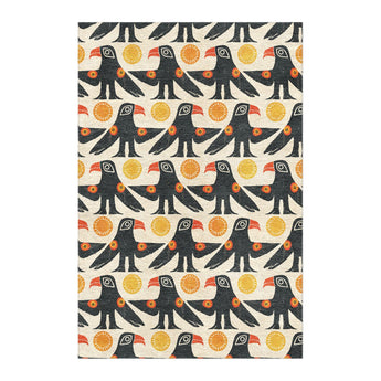 Tribal Birds Ivory in 4' x 6' Size