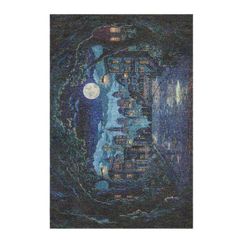 8 Bit Uptown Twilight Skyline in 4' x 6' Size