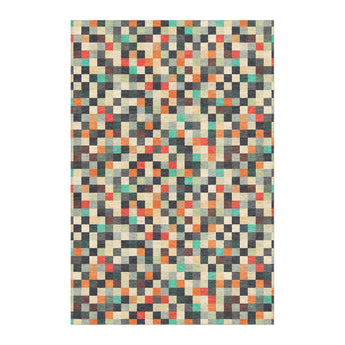 Pixel Mosaic Multicolor Earthtone in 4' x 6' Size