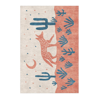 Desert Coyote Denim Blue & Terracotta in 4' x 6' Size