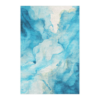 Zephyr Watercolor Azure Blue in 4' x 6' Size