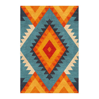 Zareen Blue & Orange in 6x4ft Size
