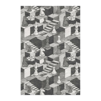 Harmon Surreal Chess Black & Grey in 4' x 6' Size
