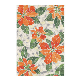 Mosaic Poinsettia Orange in 4' x 6' Size