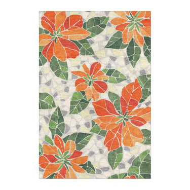 Mosaic Poinsettia Orange in 4' x 6' Size