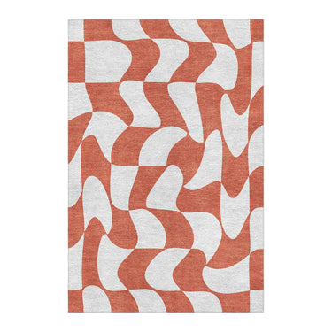 Twyla Checkered Coral in 4' x 6' Size