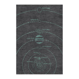 Solar System Dark Charcoal & Teal in 4' x 6' Size