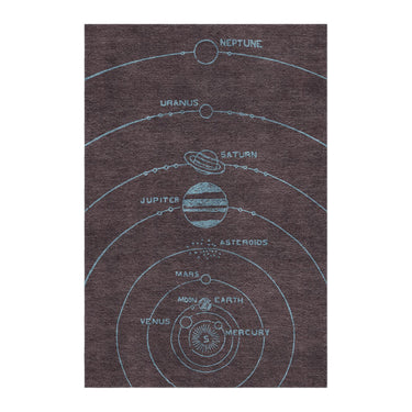 Solar System Burgandy & Powder Blue in 4' x 6' Size