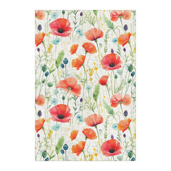 Watercolor Poppies in 4' x 6' Size