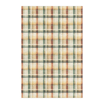 Madras Plaid Taupe & Green in 6x4ft Size