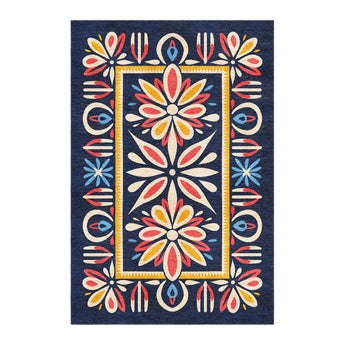 Jasmina Navy Multicolor in 6x4ft Size