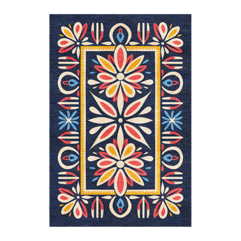 Jasmina Navy Multicolor in 6x4ft Size